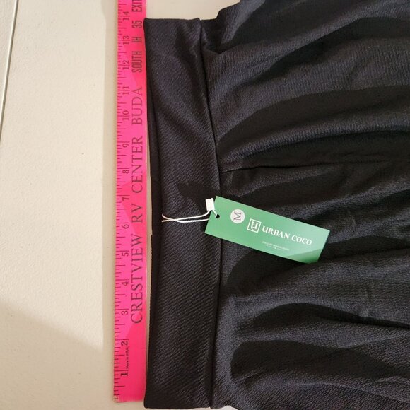 Urban Coco Pleated Flared Skater Skirt Medium Black - Picture 5 of 11